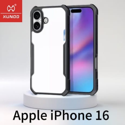 Picture of Brand Cover "Xundd" For ( iPhone 16 ) For iPhone 16 Case Airbag Shockproof Shell Camera Full Protect Back Transparent Cover- Black