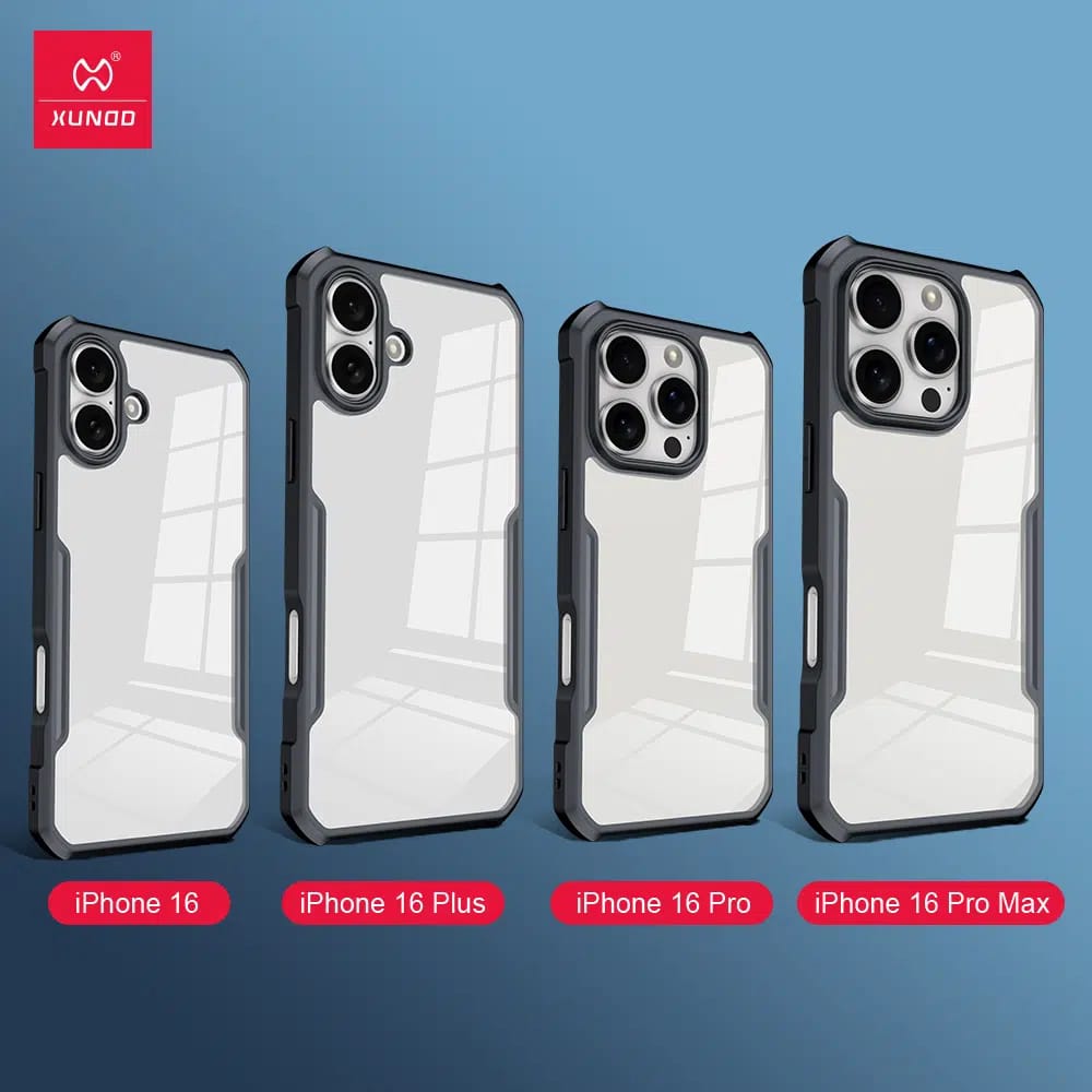 Picture of Brand Cover "Xundd" For ( iPhone 16 ) For iPhone 16 Case Airbag Shockproof Shell Camera Full Protect Back Transparent Cover- Black