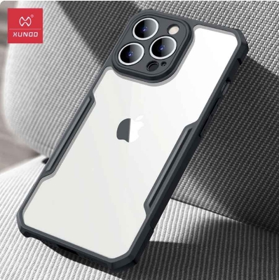 Picture of Xundd  [ iPhone 15  ] Case For iPhone 15 Airbag Shockproof Shell Camera Protection Back Back Transparent Cover - Black