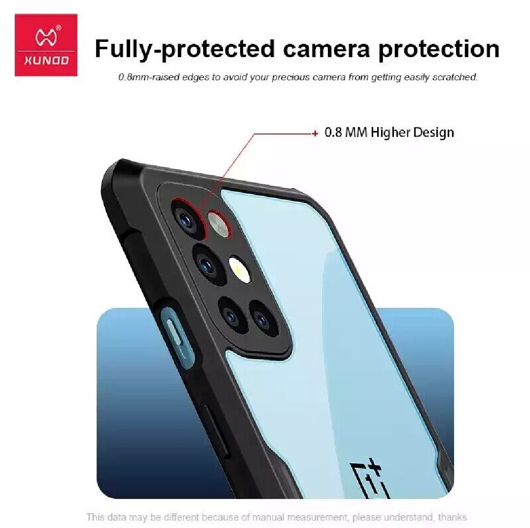 Picture of Brand Cover "Xundd" for  ( 1+9R ) Shockproof Bumper Case Phone Cover For OnePlus 9R Smart Phone Back Cover Case -  Black & Transperent