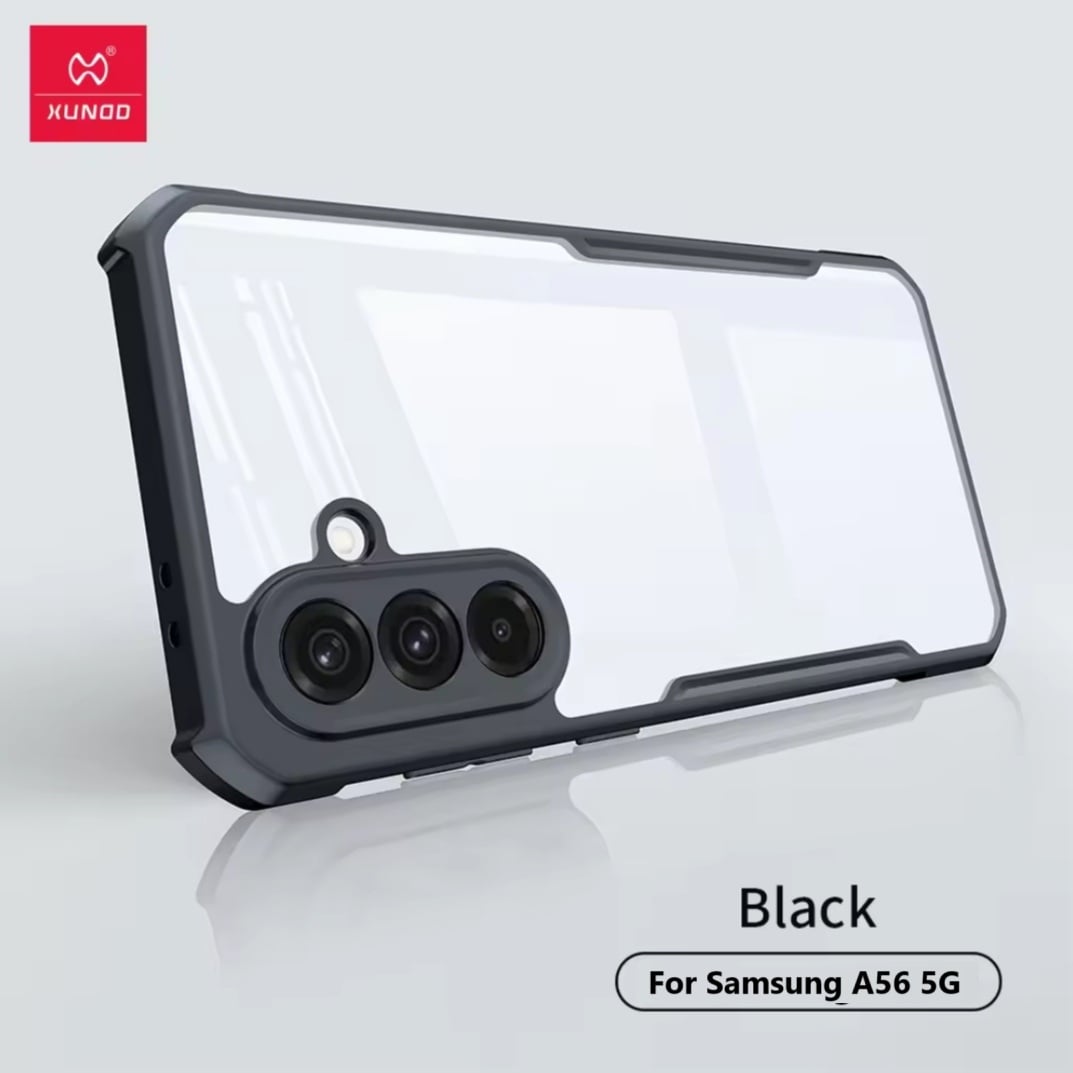 Picture of Xundd ( Galaxy A56 5G ) Samsung Galaxy A56 5G Case Airbag Shockproof Shell Acrylic+TPU Back Transparent Flexible Phone Cover - Black