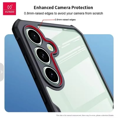 Picture of Xundd ( Galaxy A56 5G ) Samsung Galaxy A56 5G Case Airbag Shockproof Shell Acrylic+TPU Back Transparent Flexible Phone Cover - Black