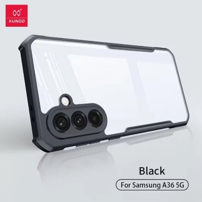 Picture of Xundd ( Galaxy A36 5G ) Samsung Galaxy A36 5G Case Airbag Shockproof Shell Acrylic+TPU Back Transparent Flexible Phone Cover - Black