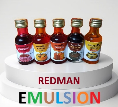 Picture of Redman Emulsions, Food Color + Food Flavored  Essence + Color STRAWBERRY + CHOCOLATE + MANGO + ORANGE +LEMON  COMBO - 5 PCS X 36 ML
