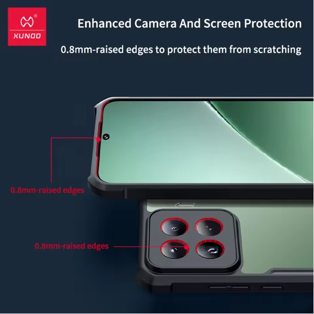 Picture of Xundd For ( Mi 15 ) Mi 15 Case Airbag Shockproof Shell Lens Full Protection Back Stripe Transparent Cover For Xiaomi 15  Back Case - Black