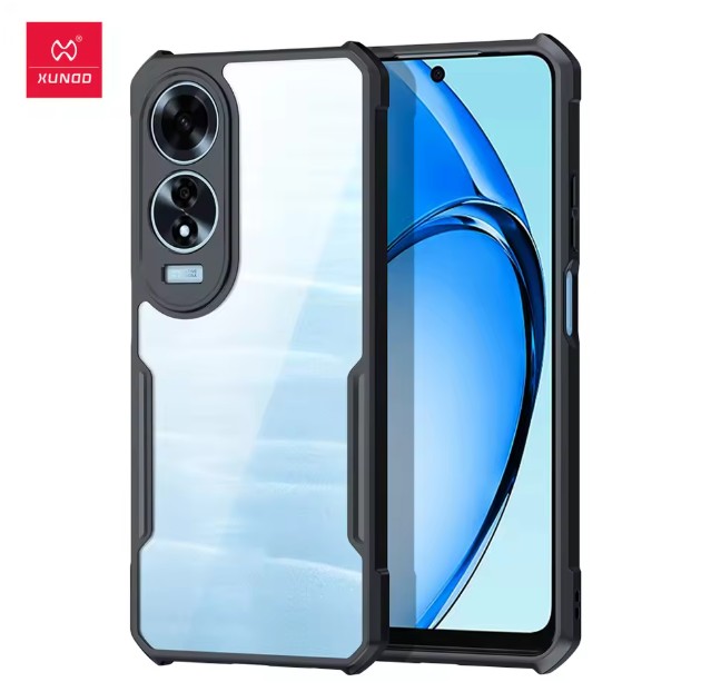 Picture of Xundd-Shockproof Cases for Oppo A60 4G , Clear Transparent Phone Cover, Luxury Bumper Protective Shell, 4G - Black