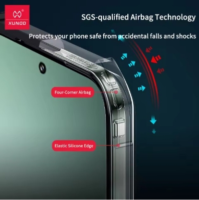 Picture of Xunnd case For Vivo V40e 5G / iQOO Z9s 5G / Xundd Transparent Phone Cover Shockproof Bumper Protective Case - Black