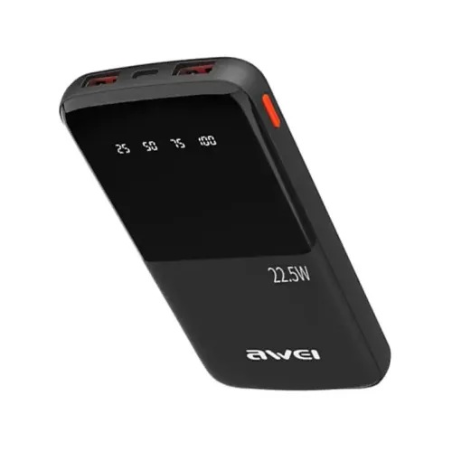 Picture of Awei P10K 10000mAh Fast Charing Powerbank 22.5W Power Bank - Black