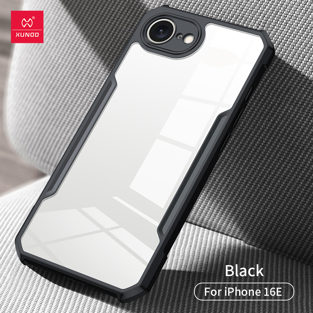 Picture of Apple iPhone 16e (iPhone SE 2025, iPhone SE 4) XUNDD Dropproof TPU + Acrylic Clear Back Phone Cover Case - Black