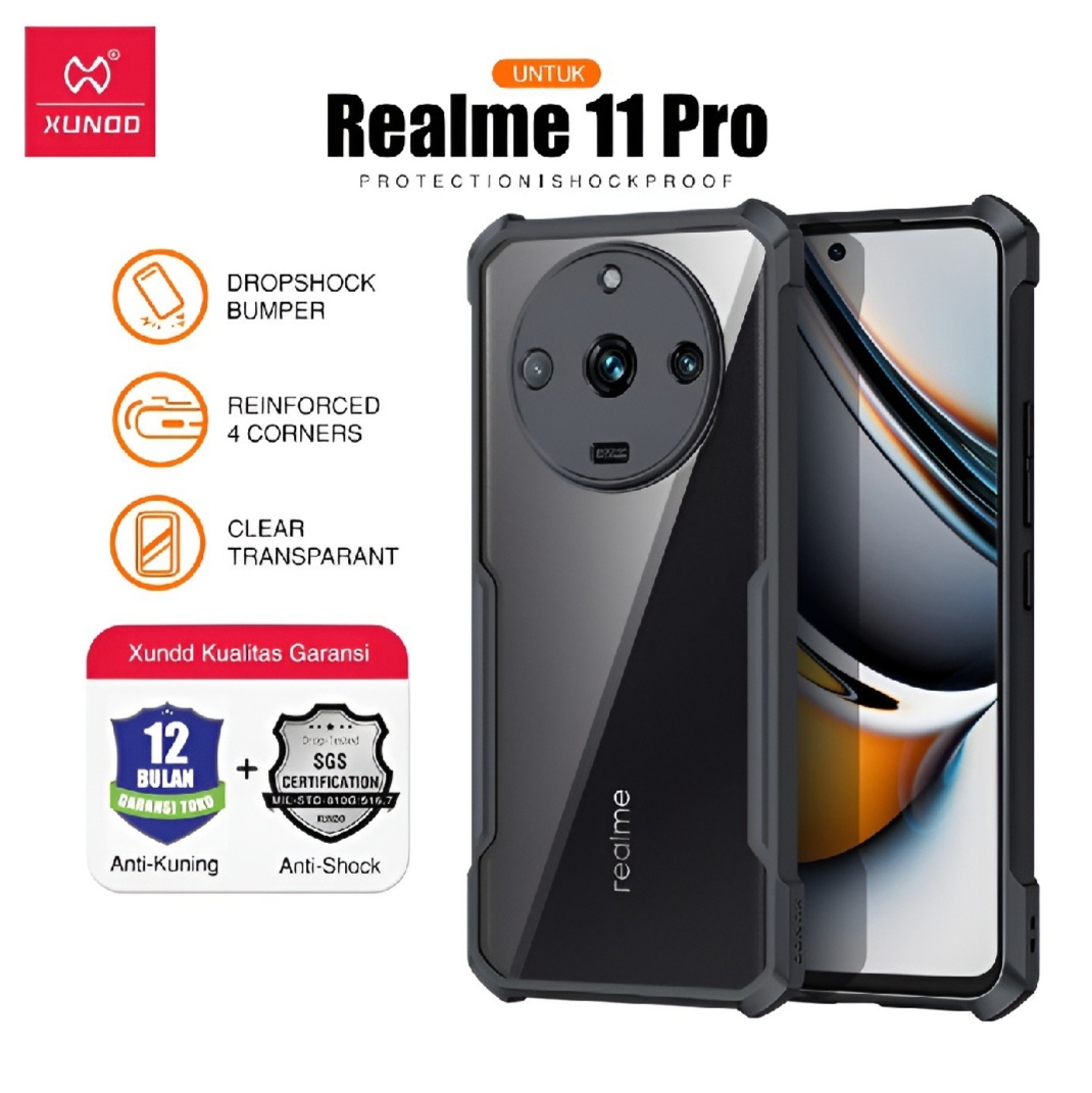 Picture of Xundd ( Realme 11 Pro ) Beatle Clear Hybrid Shock Proof Armor Case for Realme 11 Pro Smartphone Xundd Back Case - Black
