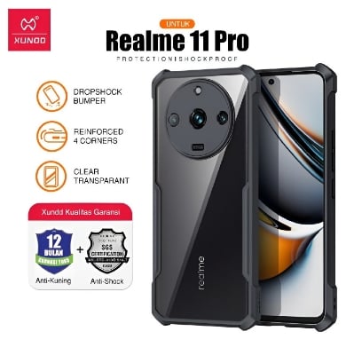 Picture of Xundd ( Realme 11 Pro ) Beatle Clear Hybrid Shock Proof Armor Case for Realme 11 Pro Smartphone Xundd Back Case - Black