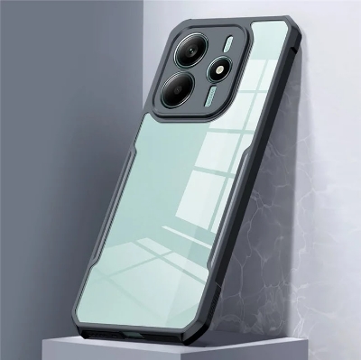 Picture of XUNDD For Xiaomi Redmi Note 14 4G (163.25x76.55x8.16mm) Case Drop proof TPU + Acrylic Clear Back Phone Cover - Black