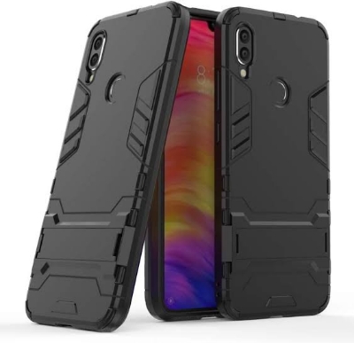 Picture of XIAOMI-Redmi 7  Case Cover 2 in 1 Hybrid Heavy Duty Armor Hard Back Case Cover with Kickstand All Black
