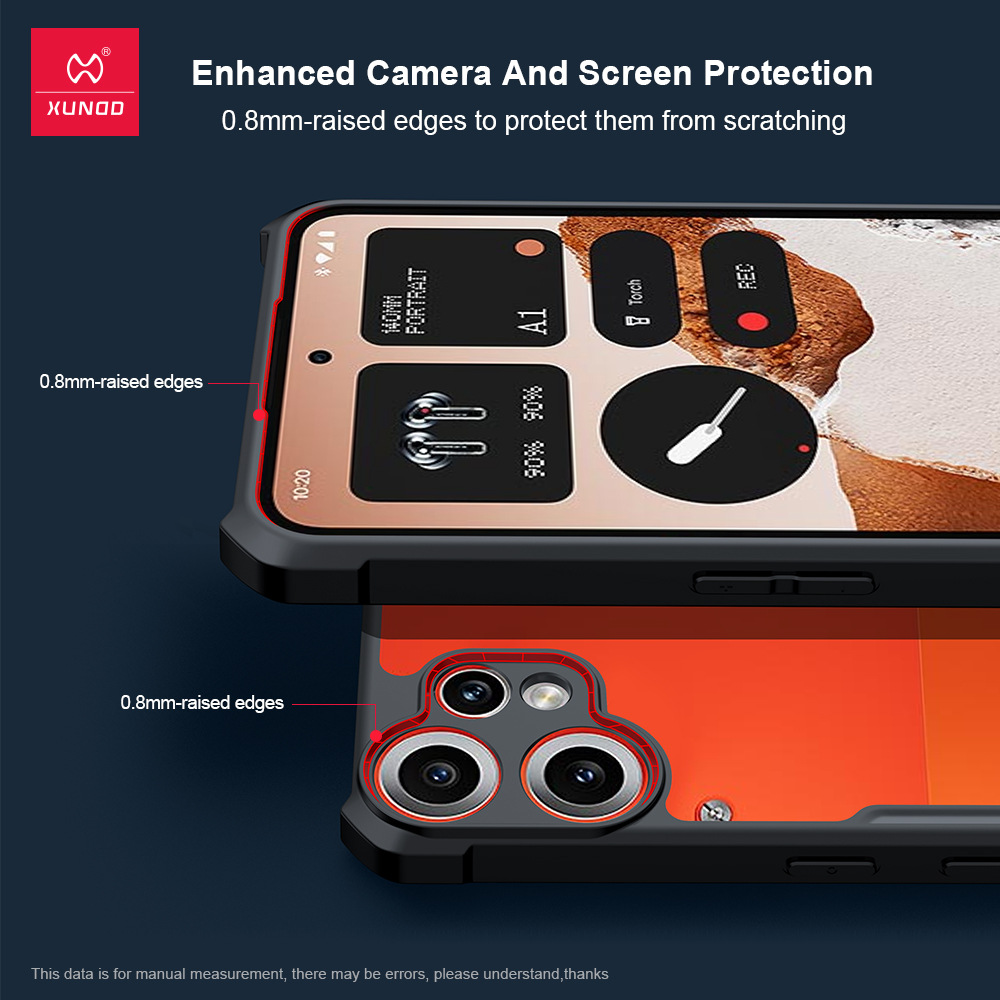 Picture of Xundd For ( Nothing CMF Phone 2 Pro ) Case,Airbag Shockproof Bumper Shell Camera Protection TPU & Acrylic Ultra Transparent Back Cover Nothing CMF Phone 2 Pro - Black