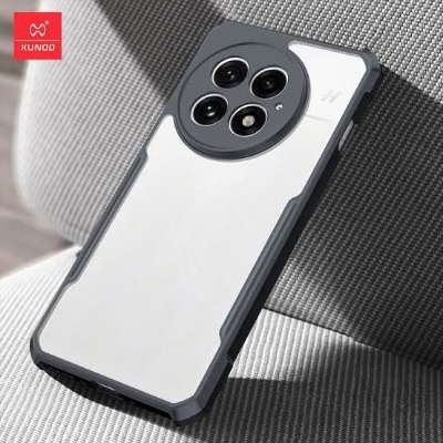 Picture of Xundd For 1+13 OnePlus 13 Case, Airbag Shockproof Shell, Camera Covered, Stripe Clear Back Cover Anti-Fingerprint Anti-scratch - Black