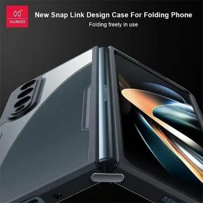 Picture of Xundd ( Galaxy Z Fold4 ) Airbags Folding Cover Case for Samsung Galaxy Z Fold4 Shockproof Black and Transparent Case