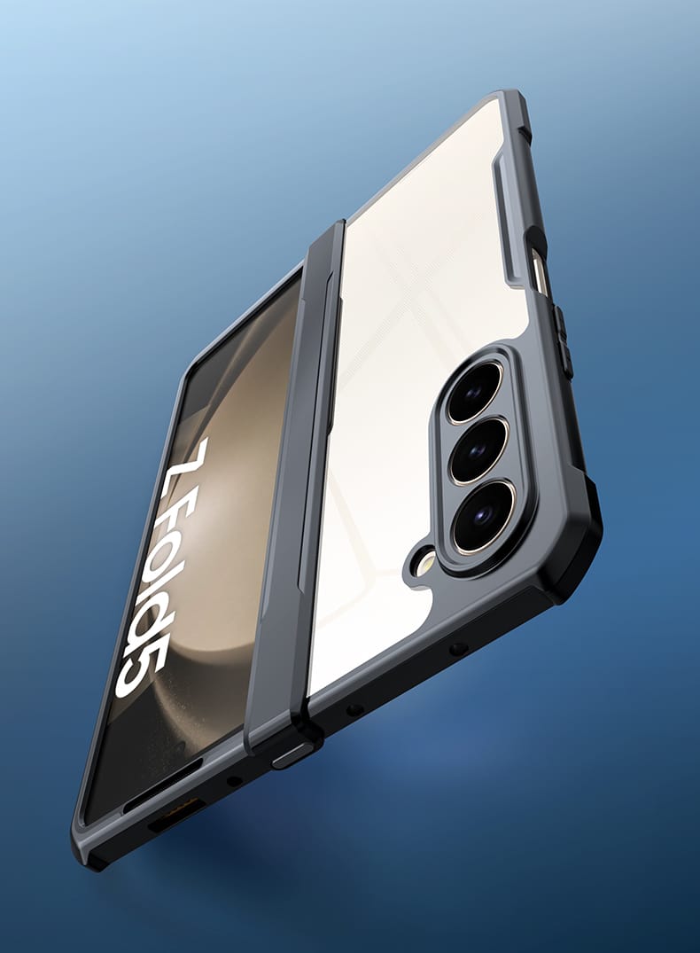 Picture of Xundd ( Galaxy Z Fold5 ) Airbags Folding Cover Case for Samsung Galaxy Z Fold5 Shockproof Black and Transparent Case
