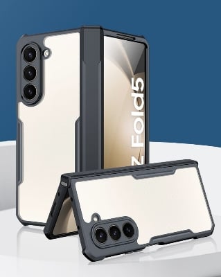 Picture of Xundd ( Galaxy Z Fold5 ) Airbags Folding Cover Case for Samsung Galaxy Z Fold5 Shockproof Black and Transparent Case