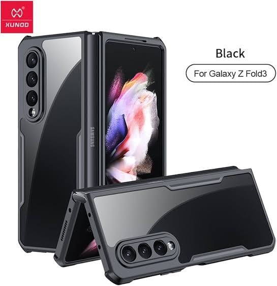 Picture of Xundd ( Galaxy Z Fold3 ) Airbags Folding Cover Case for Samsung Galaxy Z Fold3 Shockproof Black and Transparent Case