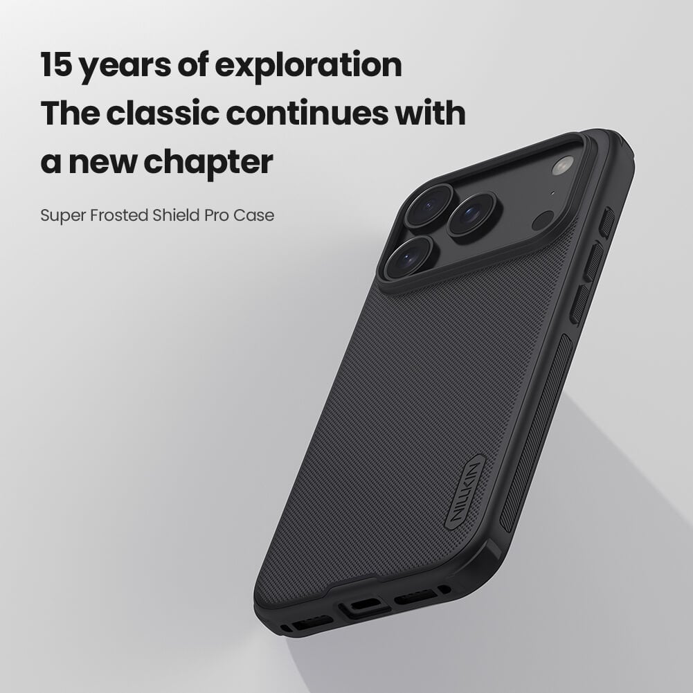 Picture of NILLKIN Super Frost Matte Case for Apple iPhone 17 Pro 6.3" (2025) - Elegant Black, Dust-Proof, Sweat-Proof, Fingerprint-Proof