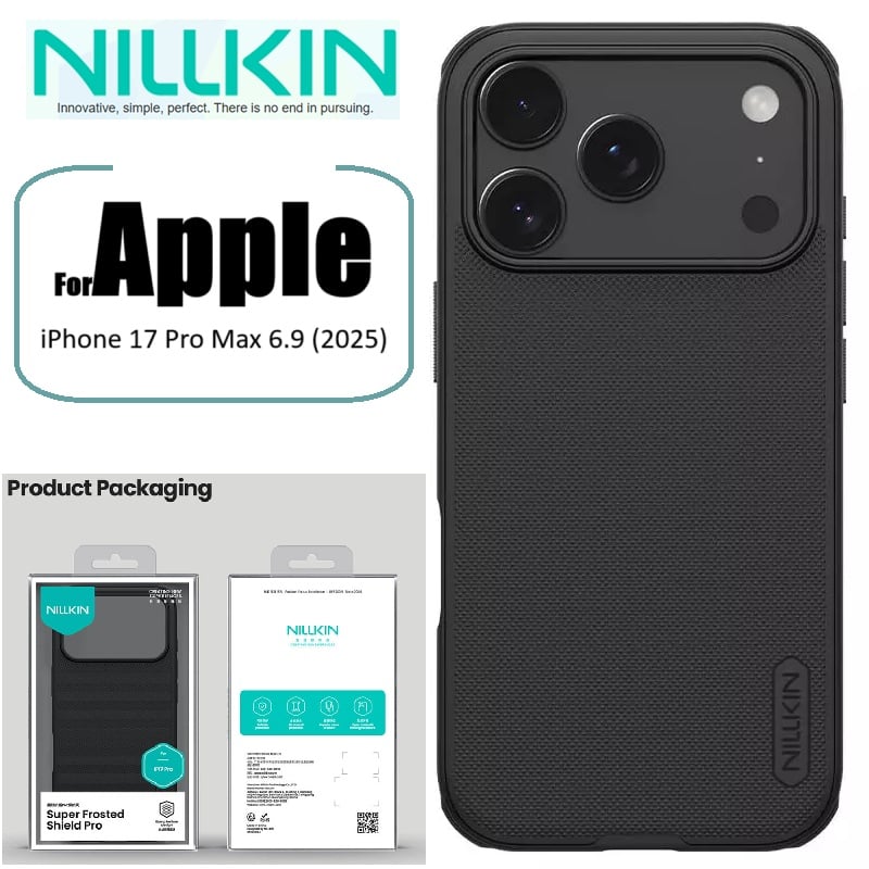 Picture of (iPhone 17 Pro Max) Nillkin Super Frosted Shield Pro Matte cover case for Apple iPhone 17 Pro Max 6.9" (2025) Durable And Comfortable Back Case - Black