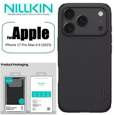 Picture of (iPhone 17 Pro Max) Nillkin Super Frosted Shield Pro Matte cover case for Apple iPhone 17 Pro Max 6.9" (2025) Durable And Comfortable Back Case - Black