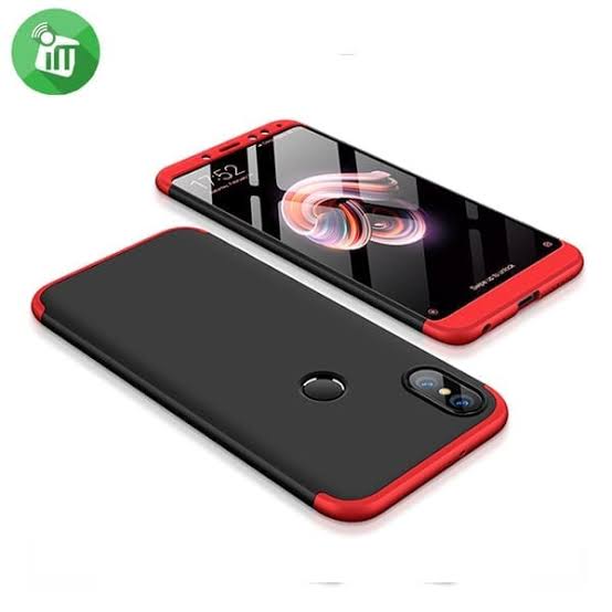 Picture of Redmi Note 5 Pro GKK Case 360 Degree 3 in 1 Full Body Protection Hard PC Case Cover - Black & Blue Case Redmi Note 5 Pro - Blue + Black