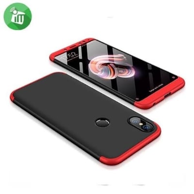 Picture of Redmi Note 5 Pro GKK Case 360 Degree 3 in 1 Full Body Protection Hard PC Case Cover - Black & Blue Case Redmi Note 5 Pro - Blue + Black