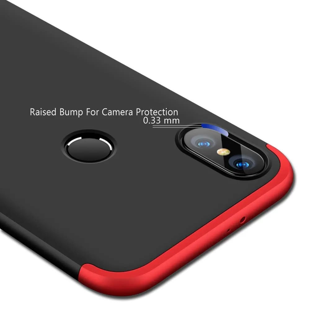 Picture of Redmi Note 5 Pro GKK Case 360 Degree 3 in 1 Full Body Protection Hard PC Case Cover - Black & Blue Case Redmi Note 5 Pro - Blue + Black