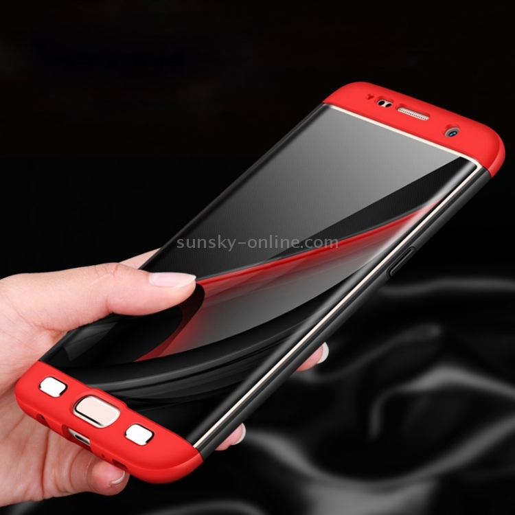 Picture of Samsung Galaxy S7 Edge GKK Case 360 Degree 3 in 1 Full Body Protection Hard PC Case Cover - Black & Red Case Samsung Galaxy S7 Edge
