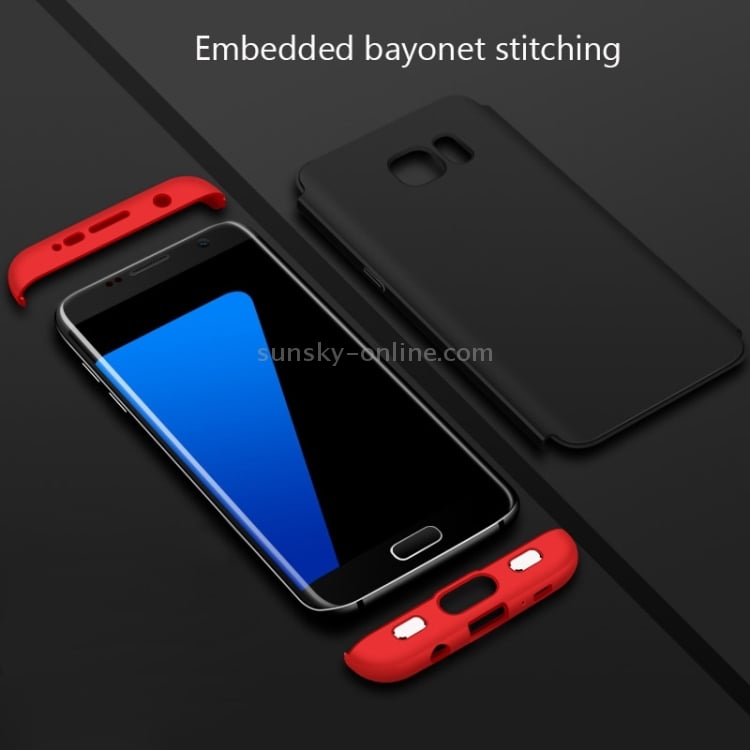 Picture of Samsung Galaxy S7 Edge GKK Case 360 Degree 3 in 1 Full Body Protection Hard PC Case Cover - Black & Red Case Samsung Galaxy S7 Edge