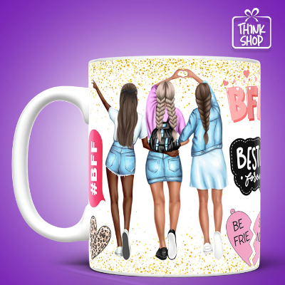 Picture of Cut friend Ceramic Mug,Besties forever gift,life is better with friends,Gift for Friends