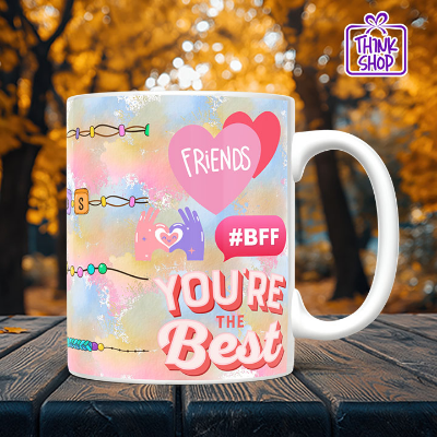 Picture of Best Friends Forever Ceramic Mug, Funky Friends gift,You're The Best and BFF, Gift for Friends