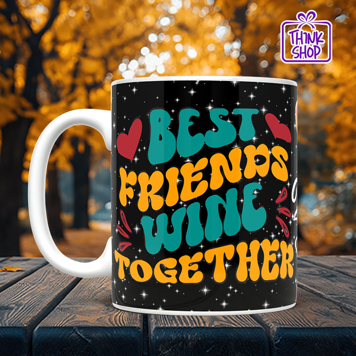 Picture of BEST FRIENDS Ceramic Mug,Wine Besties gift,Gift for Friends