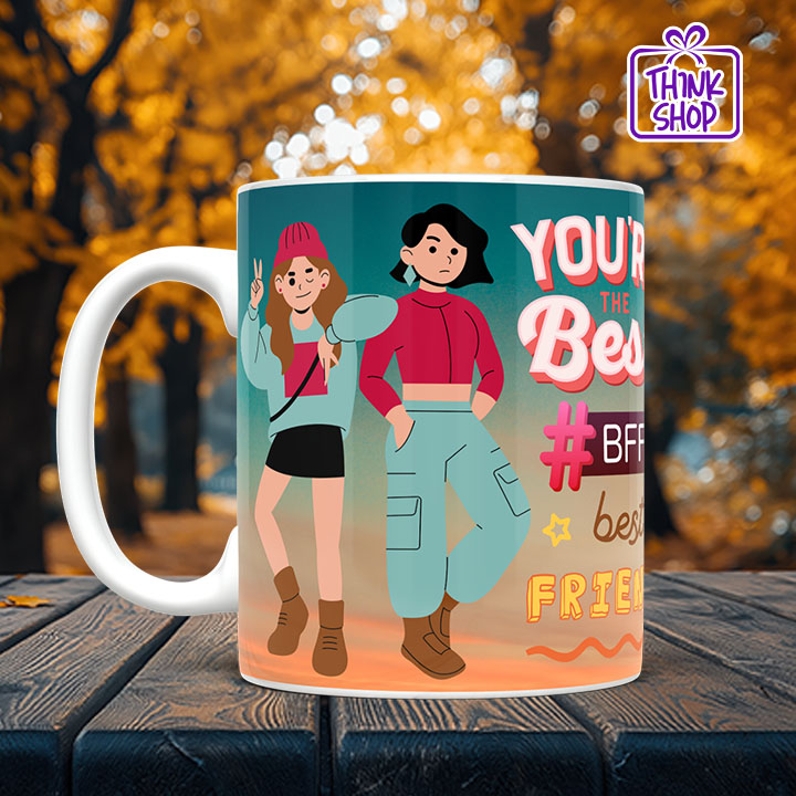 Picture of Your Are The Best Mug, Cartoon Best Friends Foreve, Duo Friends Friendship Gift for Friends