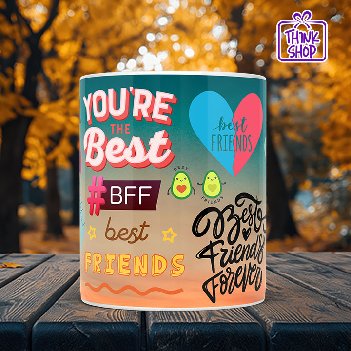 Picture of Your Are The Best Mug, Cartoon Best Friends Foreve, Duo Friends Friendship Gift for Friends