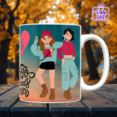 Picture of Your Are The Best Mug, Cartoon Best Friends Foreve, Duo Friends Friendship Gift for Friends
