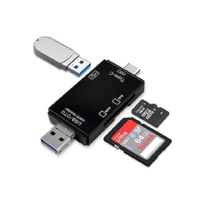 Picture of 6 in 1 OTG Mobile Card Reader Support Micro USB, Type-C And USB Port