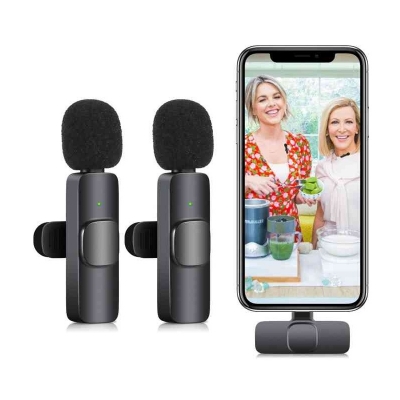 Picture of K9 Rechargeable Dual Wireless Microphone For iPhone And type - c