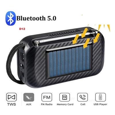 Picture of D12 Rechargable Bluetooth Solar FM Radio With Flashlight