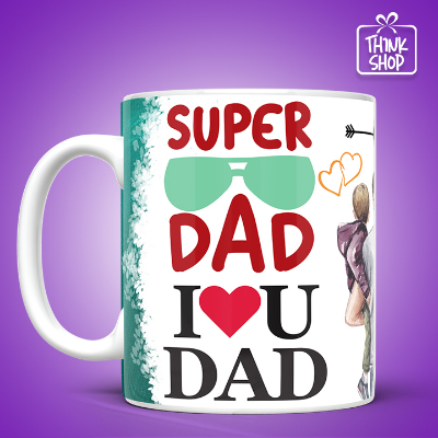 Picture of Super Dad I Love You Dad Mug, Best Dad Gift, Perfect Gift for Dad from Two Kids