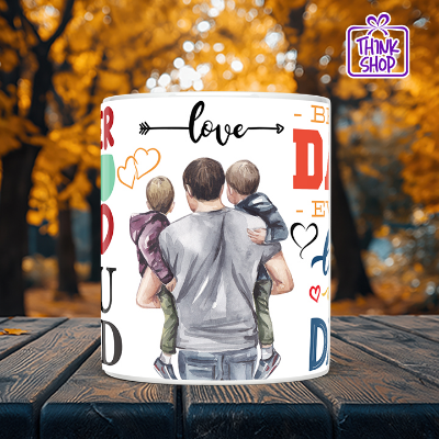Picture of Super Dad I Love You Dad Mug, Best Dad Gift, Perfect Gift for Dad from Two Kids