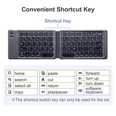 Picture of B68 Folding Bluetooth keyboard Rechargeable For Mobile And PC