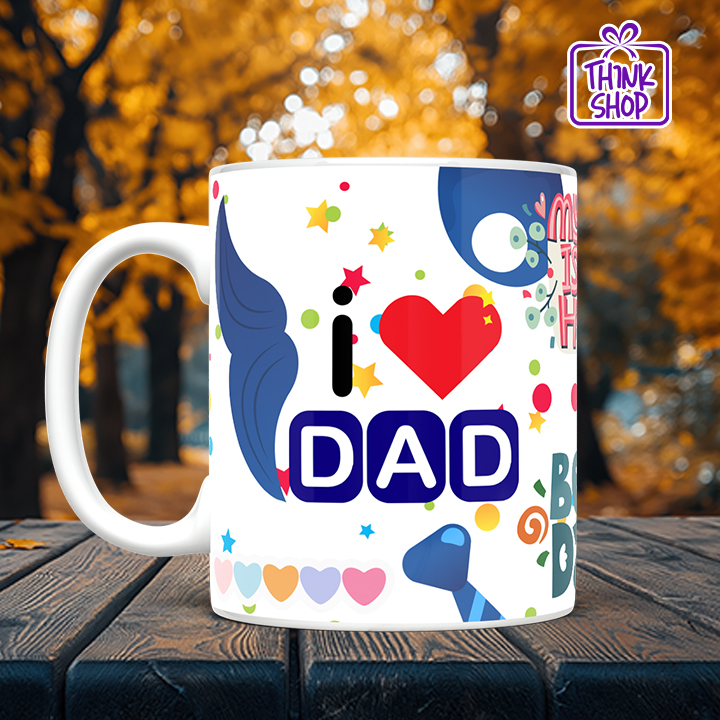 Picture of I Love You Dad Mug with Dad and Daughter, Number 1 Super Dad, Best Dad Gift