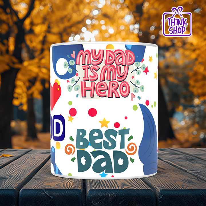 Picture of My Dad Is My Hero Mug, I Heart Dad and Best Dad, Best Dad Gift