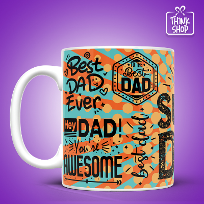Picture of Retro Super Dad Coffee Mug, Best Dad Ever Ceramic Cup Gift, Father's Day Gift