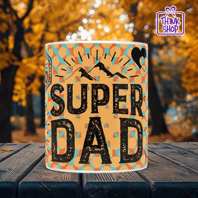 Picture of Retro Super Dad Coffee Mug, Best Dad Ever Ceramic Cup Gift, Father's Day Gift
