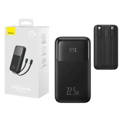 Picture of Baseus Comet Series 22.5W 20000mAh Dual Cable Digital Display Power Bank – Black Color
