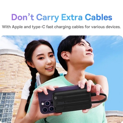 Picture of Baseus Comet Series 22.5W 20000mAh Dual Cable Digital Display Power Bank – Black Color