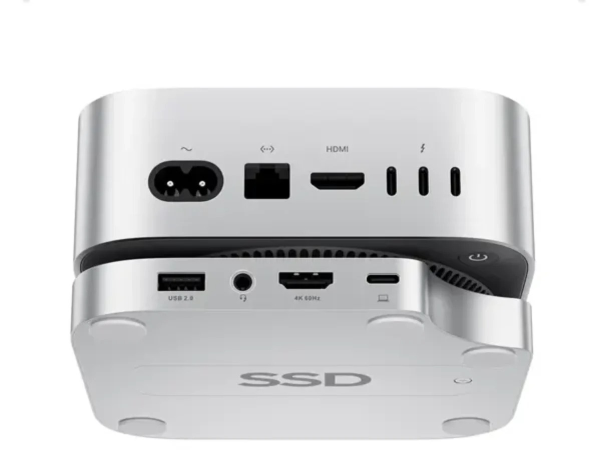 Picture of PULWTOP Mac Mini M4 Dock with 4TB M.2 SSD Enclosure & HD4K, USB-A/C 10Gbps, SD/TF (SSD NOT Included) for Mac Mini M4 Pro